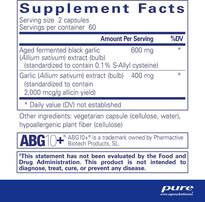 Pure Encapsulations Garlic Complex Supports Immune Heart Health 120 Capsules