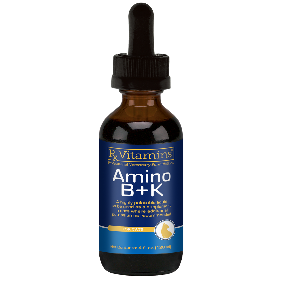 Vitaminas Rx para mascotas Amino B+K 4 onzas líquidas Complejo B Potasio para perros y gatos