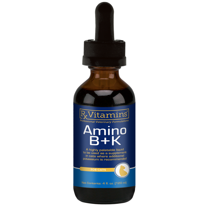 Vitaminas Rx para mascotas Amino B+K 4 onzas líquidas Complejo B Potasio para perros y gatos