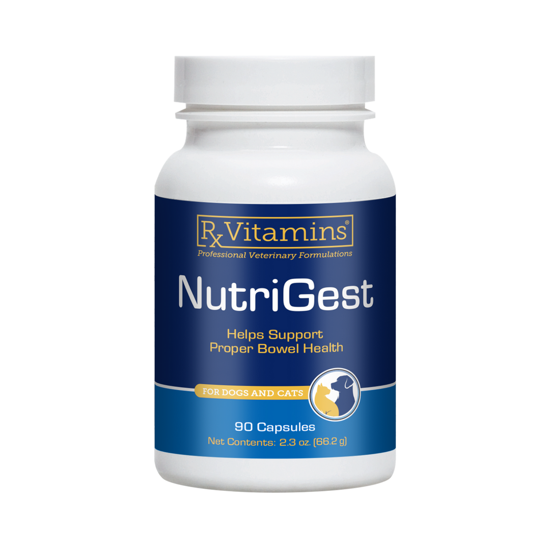 Vitaminas Rx para Mascotas NutriGest 90 Cápsulas Salud Digestiva para Perros y Gatos