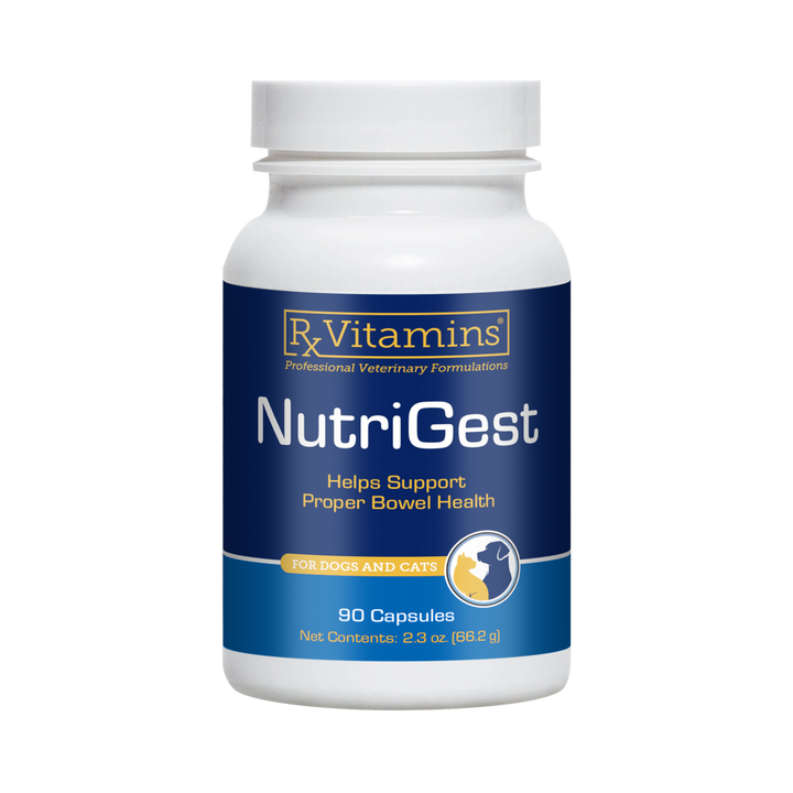 Vitaminas Rx para Mascotas NutriGest 90 Cápsulas Salud Digestiva para Perros y Gatos
