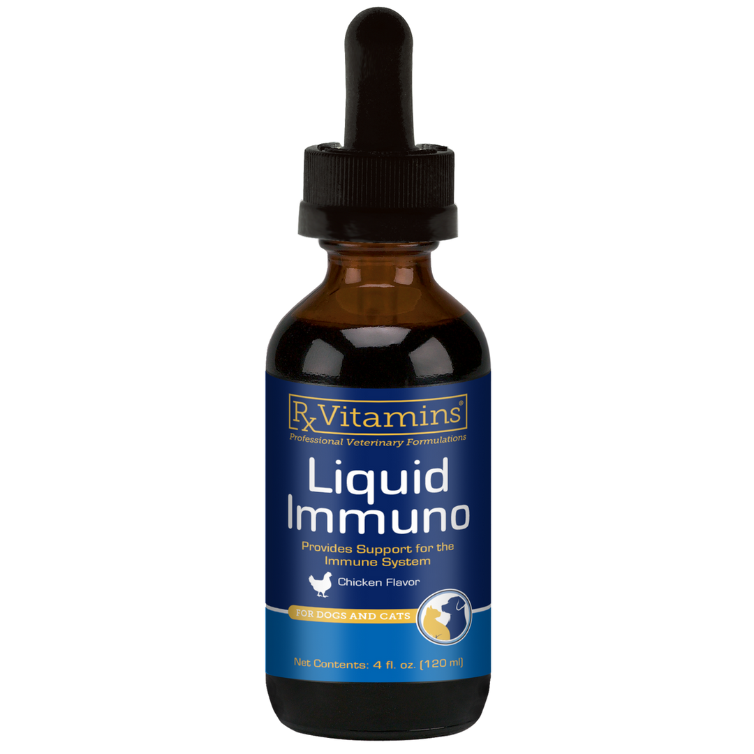 Rx Vitamins For Pets Liquid Immuno Chicken Supplement 4 Oz For Dogs and Cats