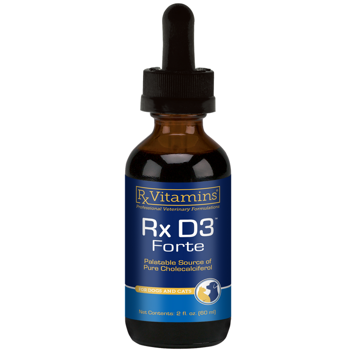 Rx Vitamins For Pets D3 Forte Liquid MCT Oil 2 OZ Vitamin Support for Dogs Cats