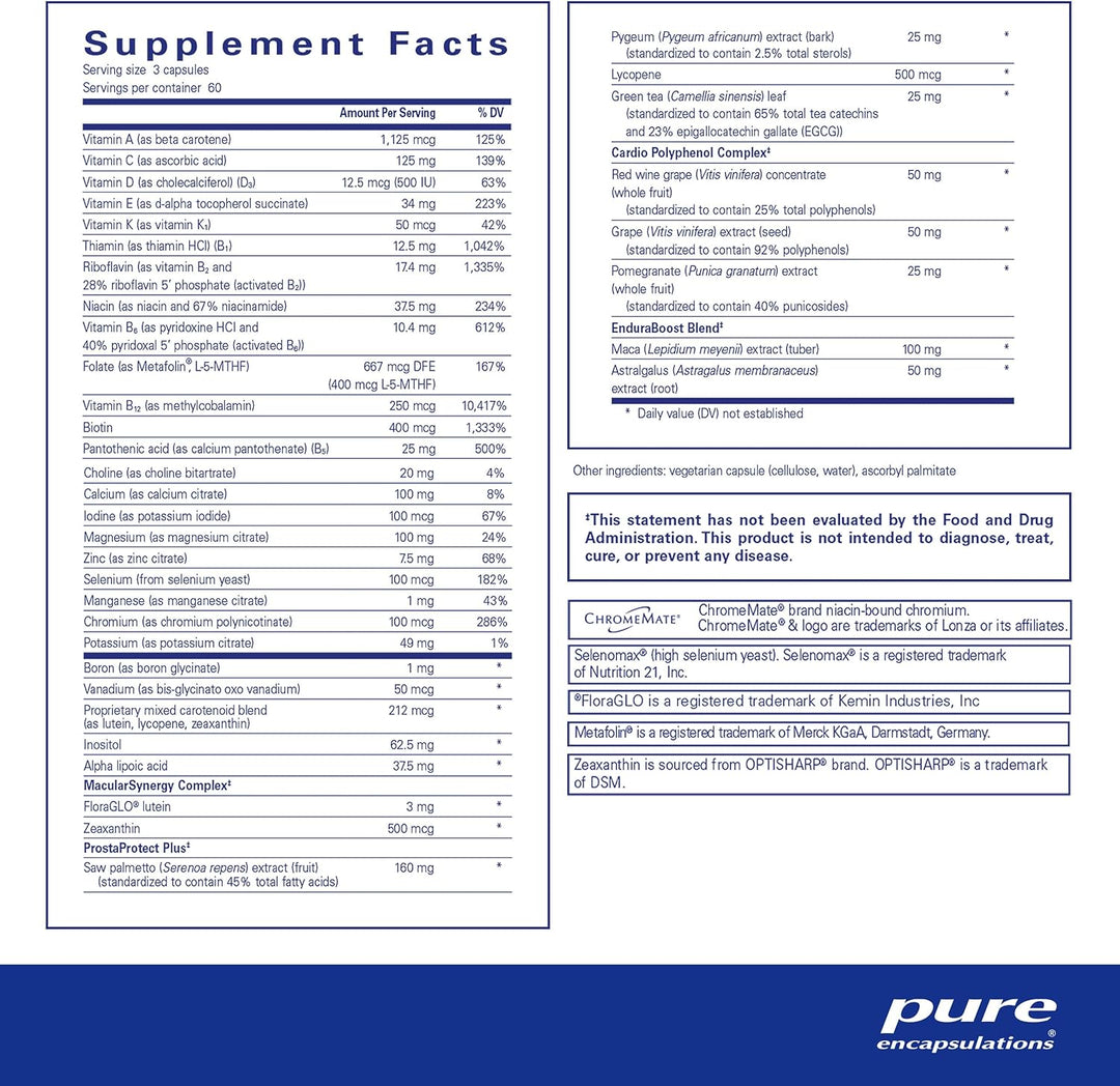 Pure Encapsulations Men's Pure Pack Energy Vitality Performance 30 Packets
