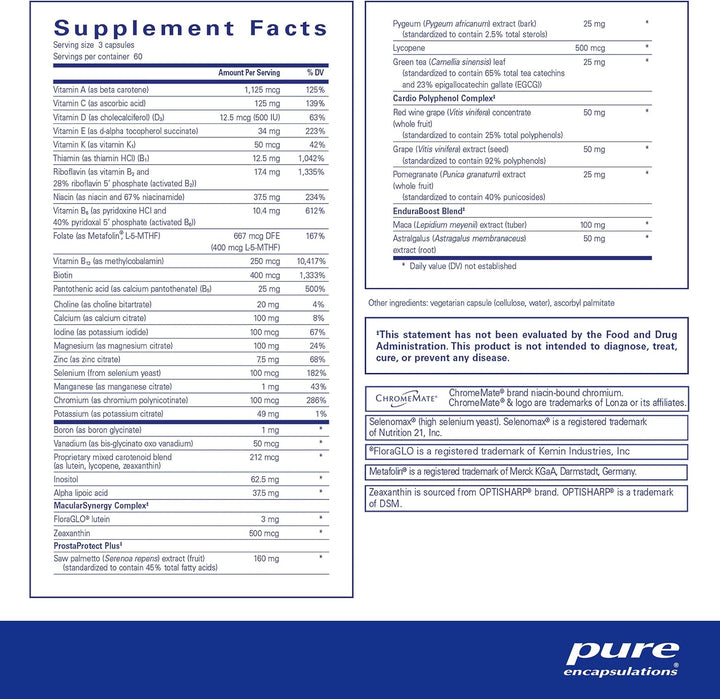 Pure Encapsulations Men's Pure Pack Energy Vitality Performance 30 Packets