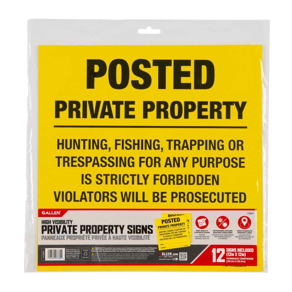 Allen Posted No Trespassing Yard Sign 12x12 Pack Of 12 Durable Outdoor Property