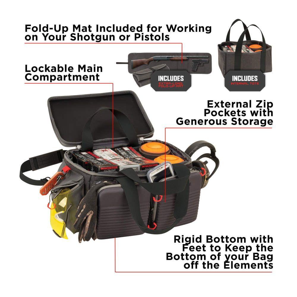 Allen Competitor Premium Molded Range Bag Gray 22L 600D Polyester Tote Organizer