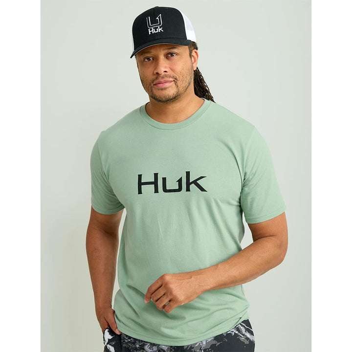 HUK LOGO TEE FOG GREEN SS XL