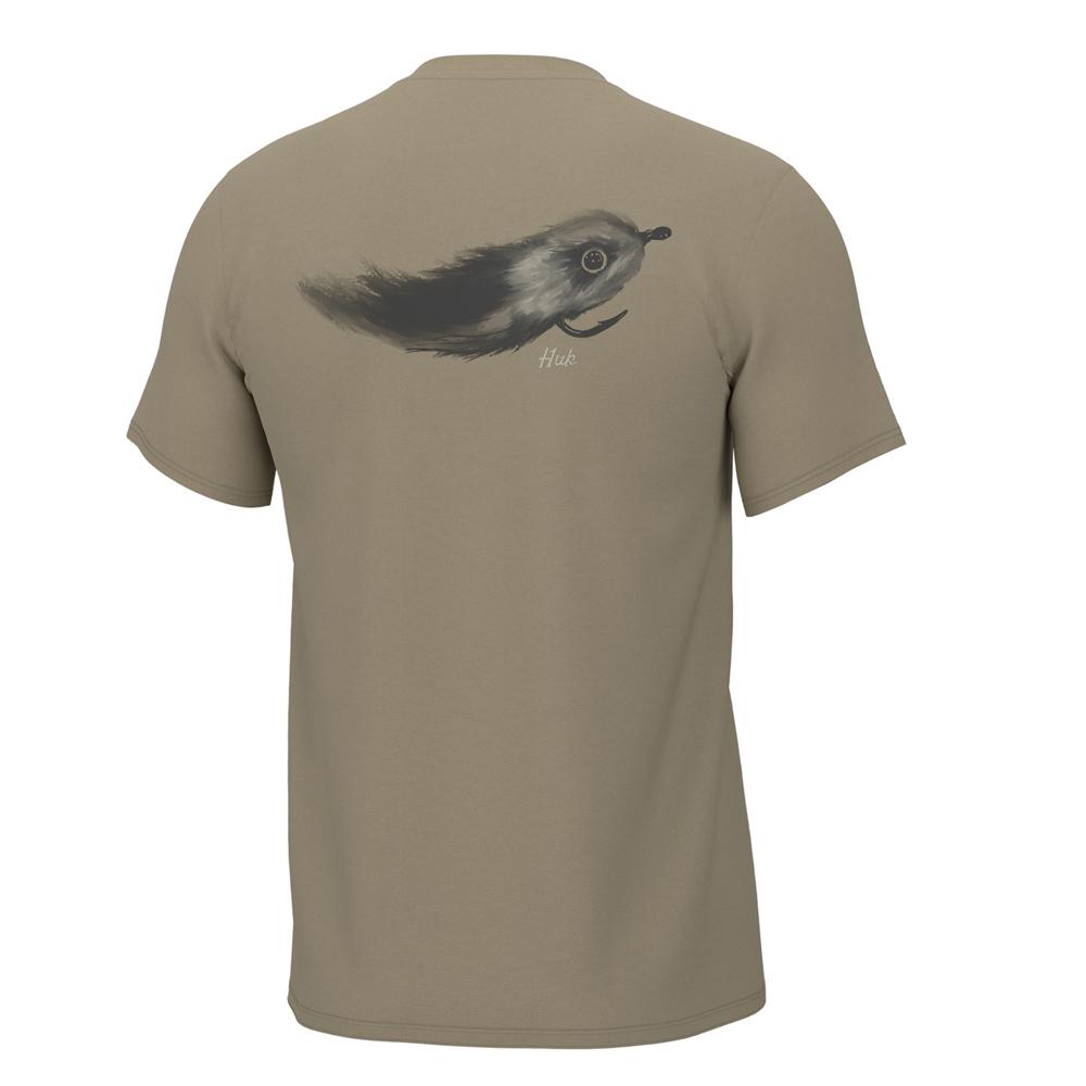 Huk Streamer Fly Short Sleeve Shirt Overland Trek Cotton Blend M Size