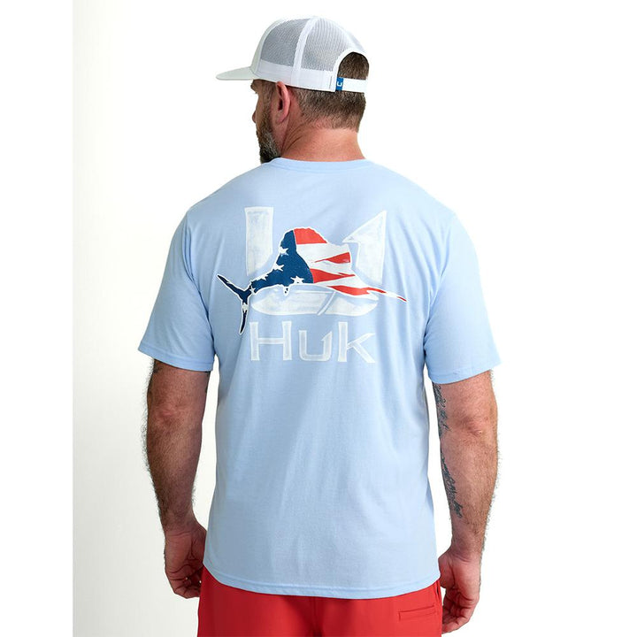 HUK FISH FLAG TEE MAROLINA BLUE SS M