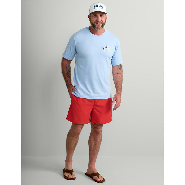 HUK FISH FLAG TEE MAROLINA BLUE SS S