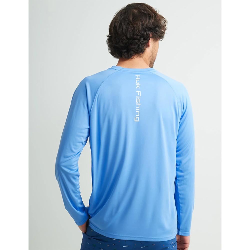 Huk Vented Pursuit Long Sleeve Shirt Marolina Blue M Breathable QuickDry