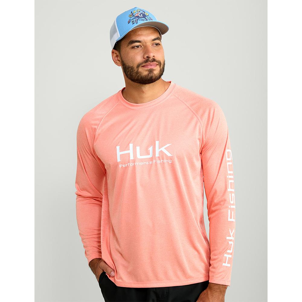 HUK VENTED PURSUIT FRESH SLMN HTHR LS S