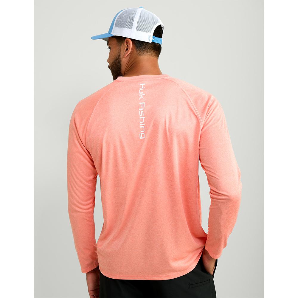 HUK VENTED PURSUIT FRESH SLMN HTHR LS S