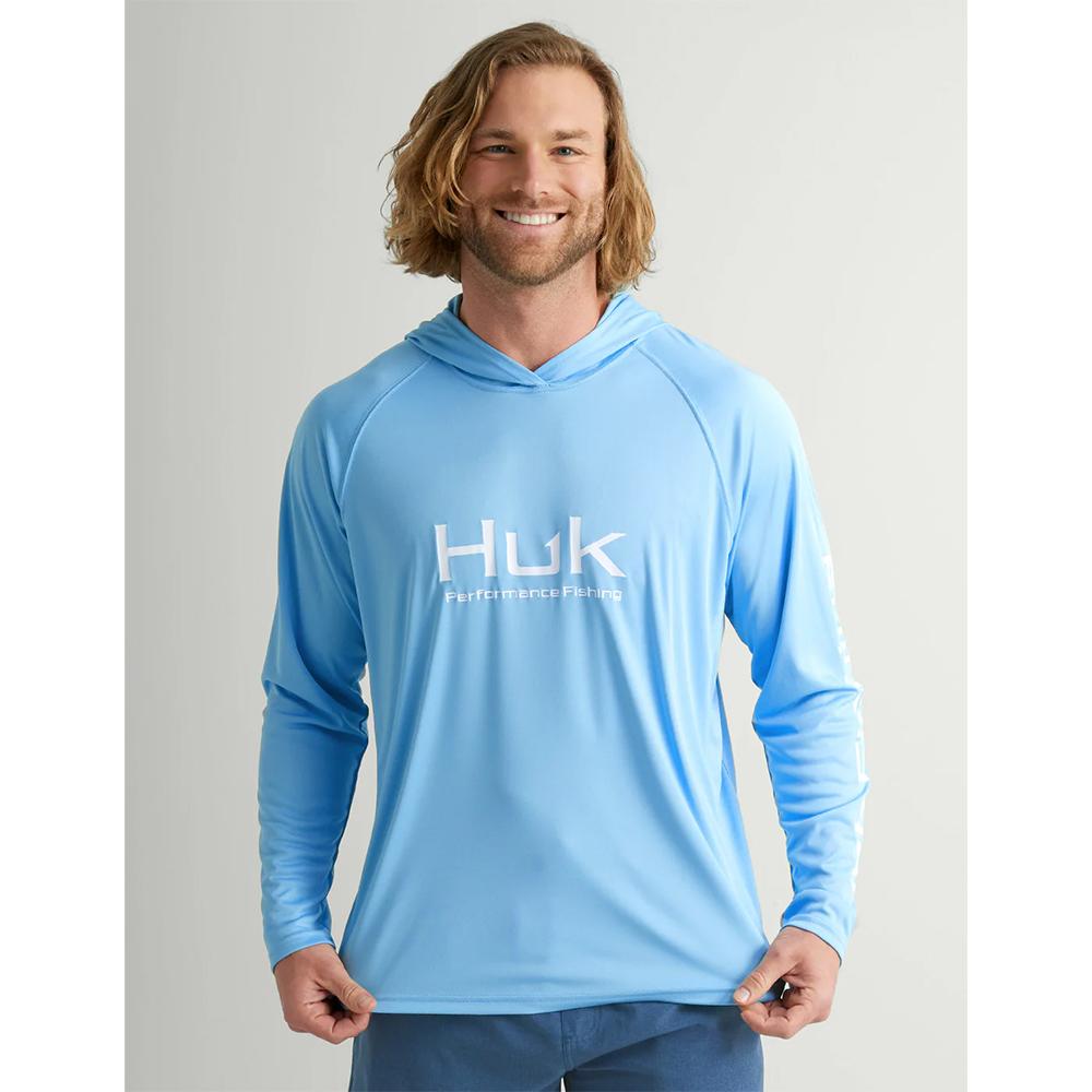 HUK PURSUIT HOODIE MAROLINA BLUE LS M