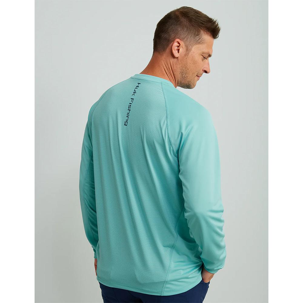 HUK ICON LS CREW MARINE BLUE L