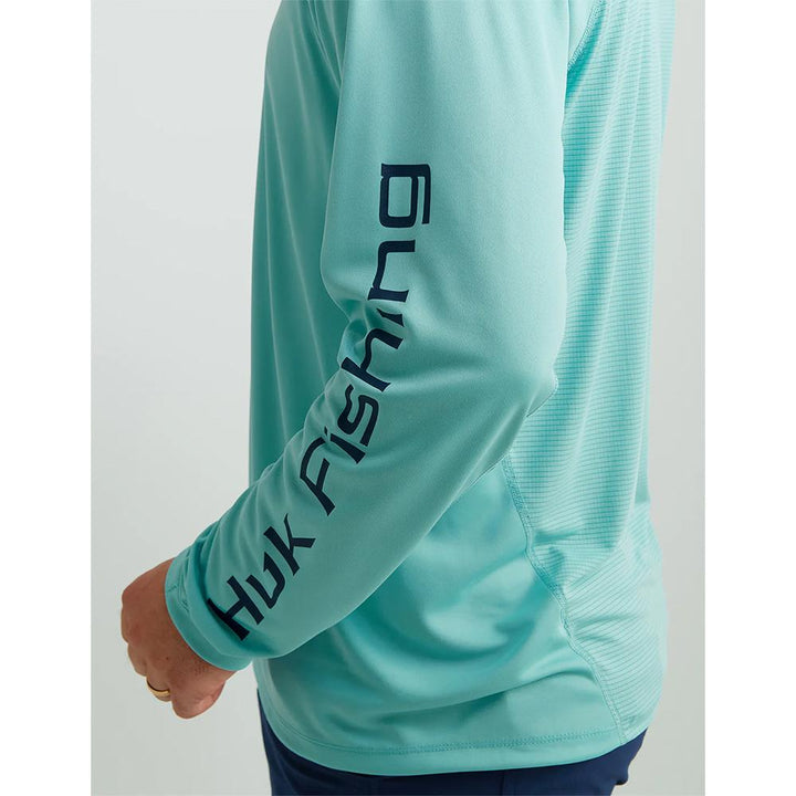 HUK ICON LS CREW MARINE BLUE XL