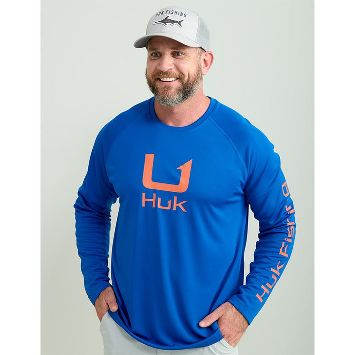 HUK ICON LS CREW OCEAN BLUE LS M