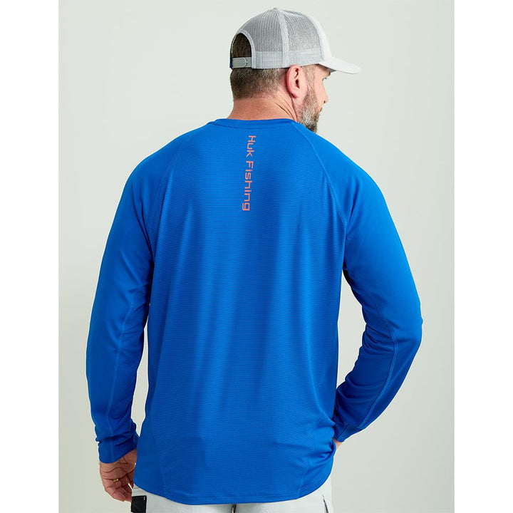 HUK ICON LS CREW OCEAN BLUE LS M