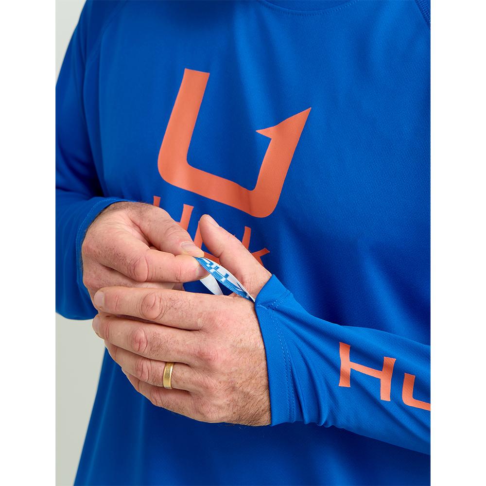 HUK ICON LS CREW OCEAN BLUE LS M