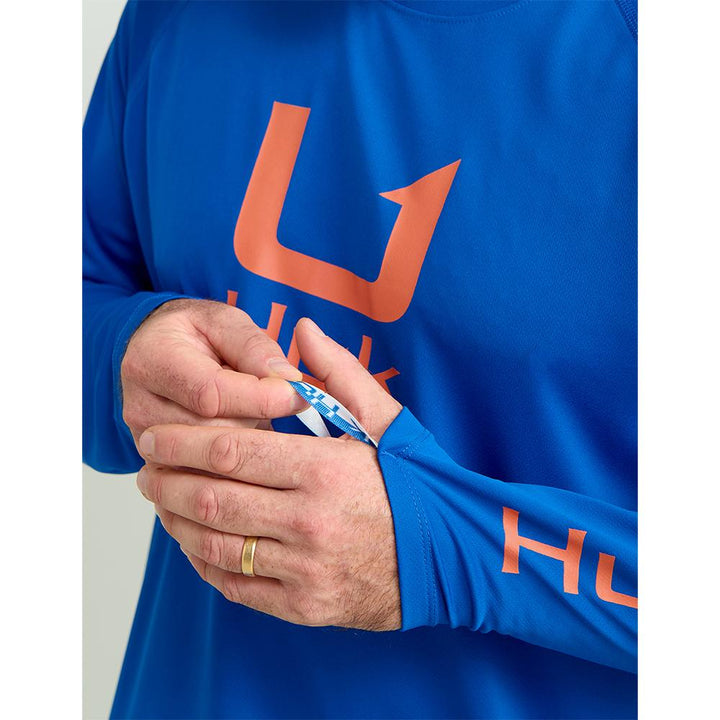 HUK ICON LS CREW OCEAN BLUE LS M