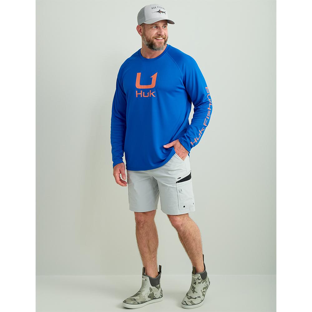 HUK ICON LS CREW OCEAN BLUE LS M