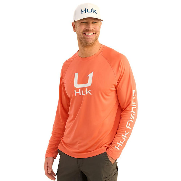 HUK ICON LS CREW FRESH SALMON LS XXL