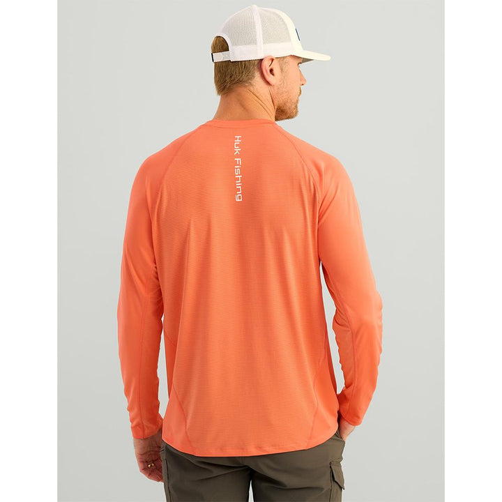 HUK ICON LS CREW FRESH SALMON LS S