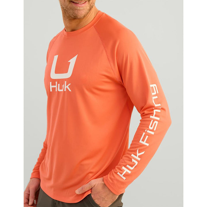 HUK ICON LS CREW FRESH SALMON LS S