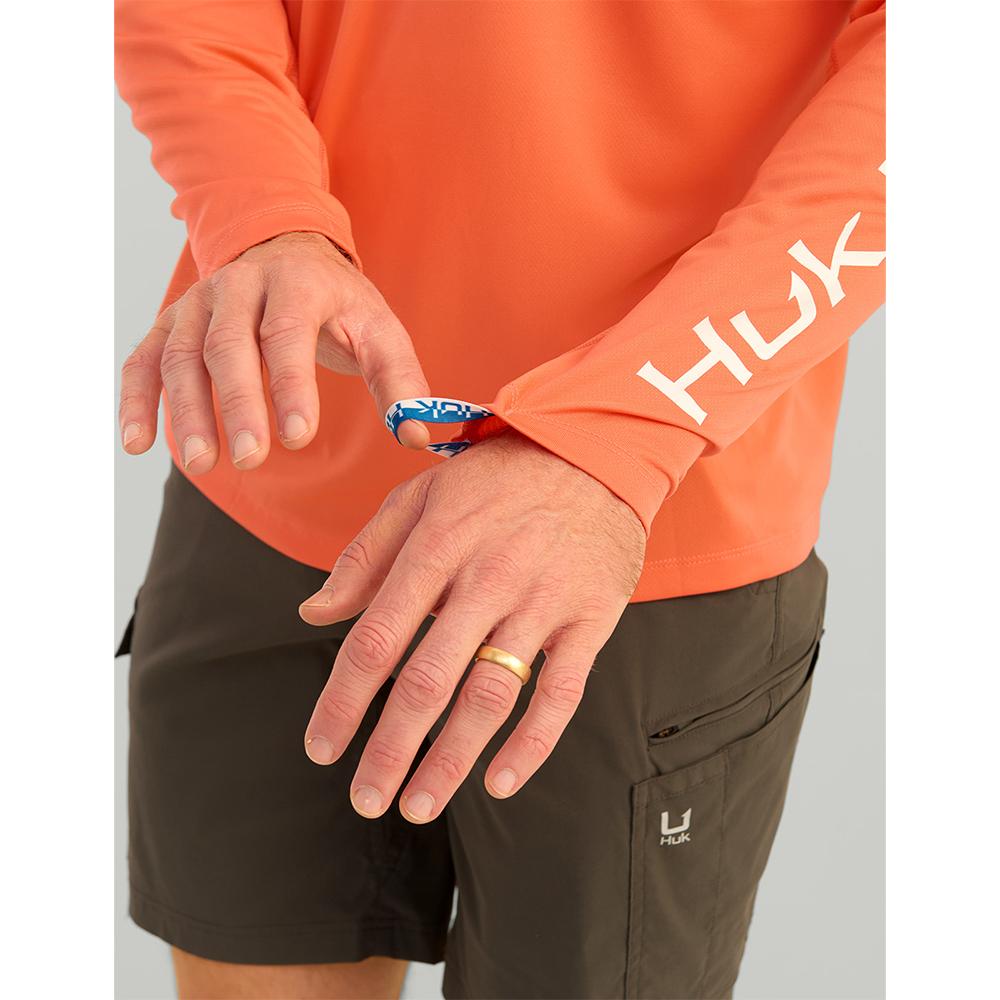 HUK ICON LS CREW FRESH SALMON LS S