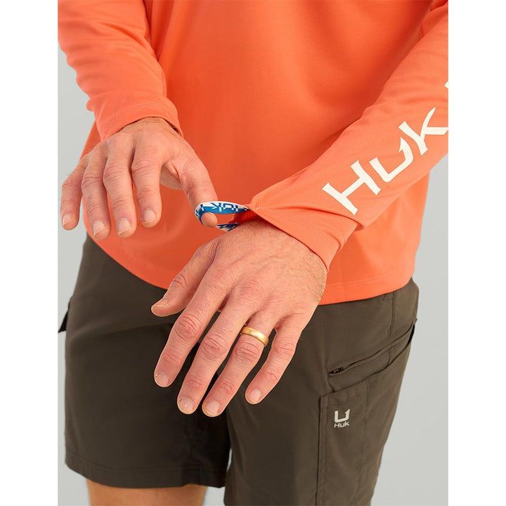 HUK ICON LS CREW FRESH SALMON LS S