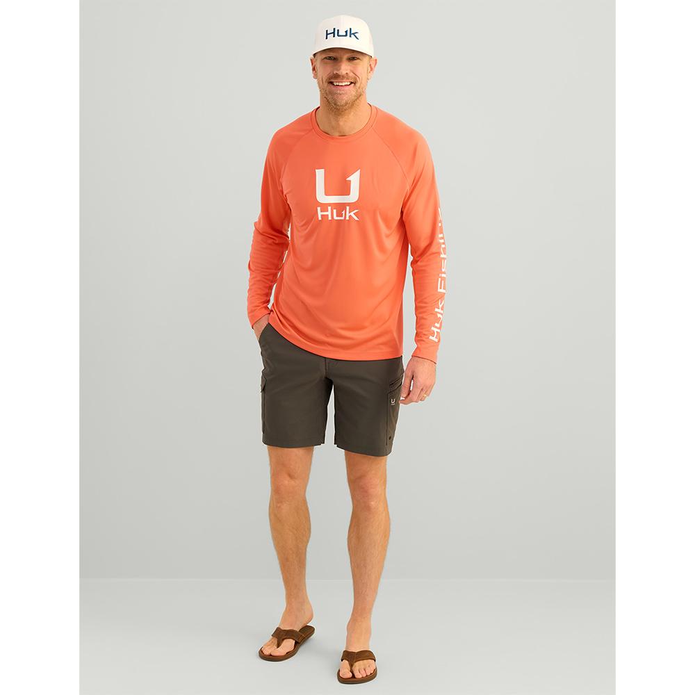 HUK ICON LS CREW FRESH SALMON LS S