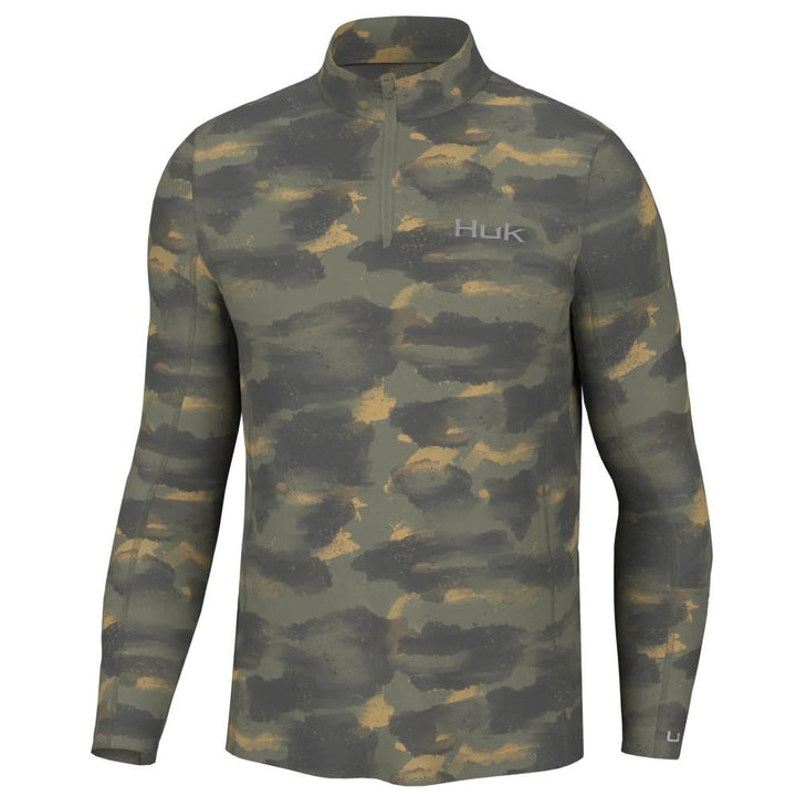 HUK CAMDEN COLDFRONT 1/4 ZIP MOSS M