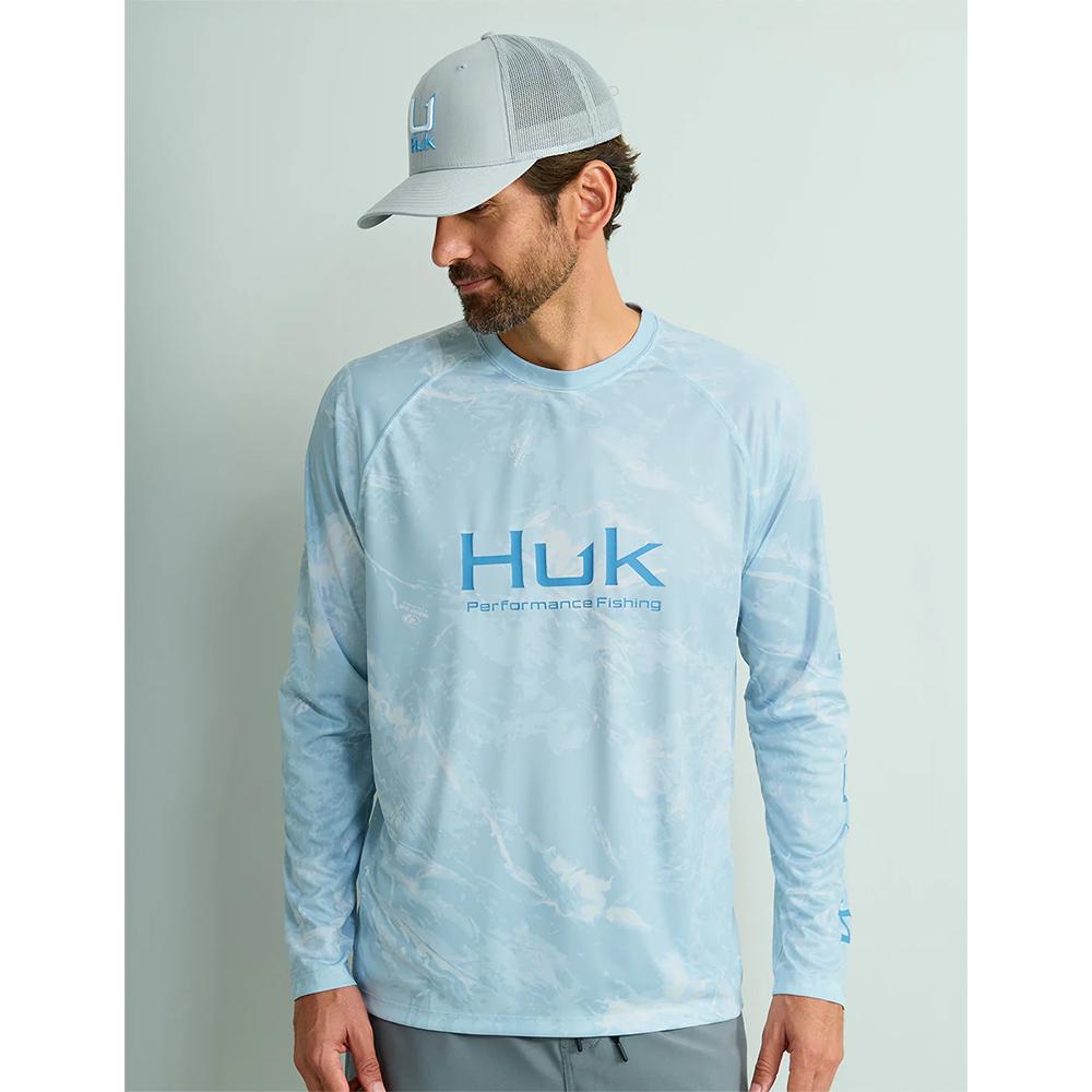 HUK PURSUIT MOSSY OAK PRINTED LS CREW MOE SW BONEFISH LS XL