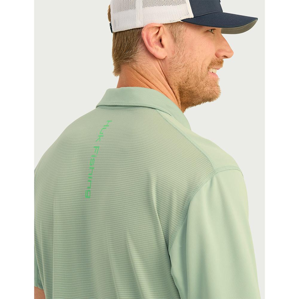 HUK ICON POLO FOG GREEN SS M