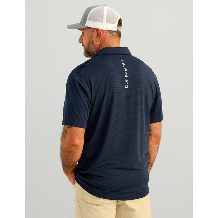 Huk Icon Polo Short Sleeve Shirt Naval Academy L Lightweight Comfortable Stylish