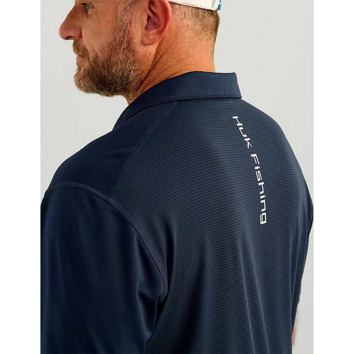 Huk Icon Polo Short Sleeve Shirt Naval Academy L Lightweight Comfortable Stylish