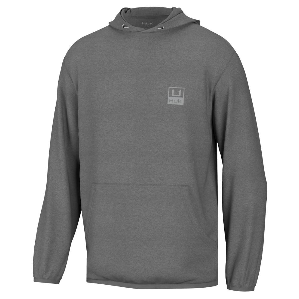 Sudadera con capucha de forro polar de alto rendimiento HUK HUK'D UP, color ceniza, talla XXL