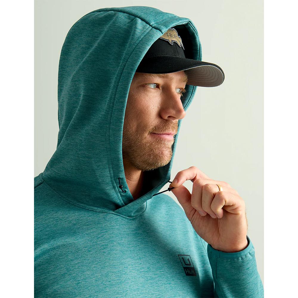 HUK HUK'D UP PERFORMANCE FLEECE HOODIE STORM BLUE HTHR M