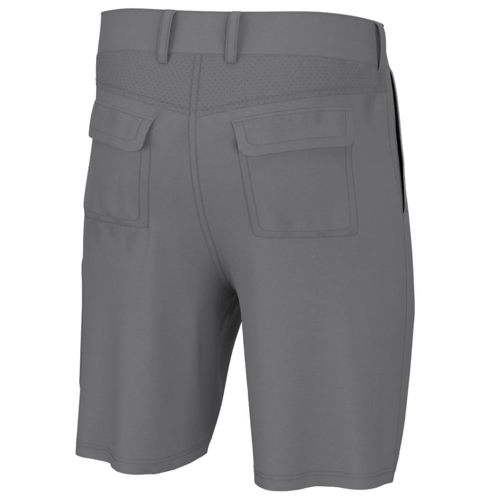 Huk Mens Next Level 10.5" Shorts Overcast Grey Quick Dry Stretch Fishing S Size
