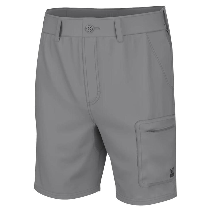 Huk Next Level 7 Inch Shorts Overcast Grey Quick Dry Lightweight Apparel S Size