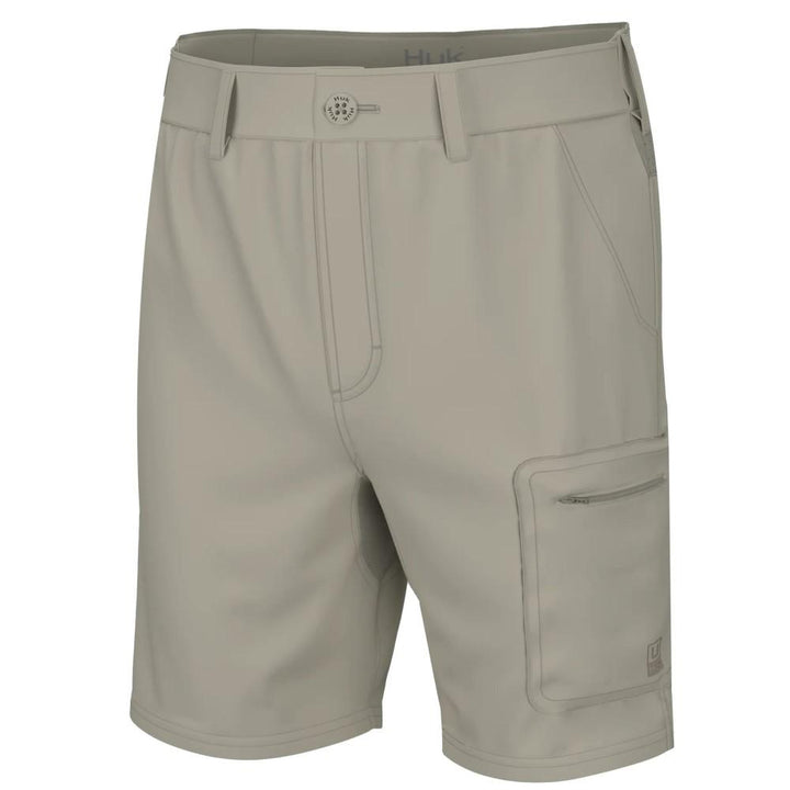 Huk Next Level 7 Inch Shorts Khaki Lightweight Quick Dry Outdoor Apparel M Size