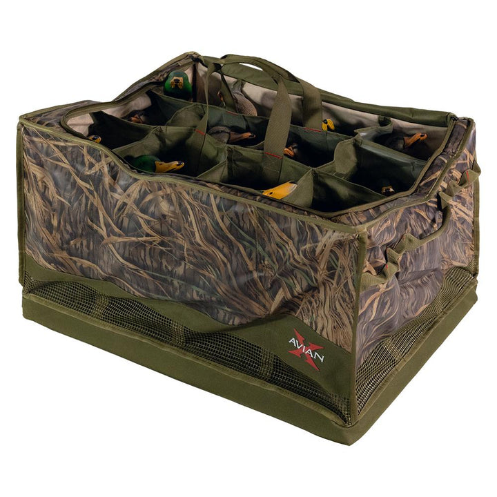 AvianX Floating Slotted Decoy Bag 12 Slots Mossy Oak Shadow Grass Outdoor Gear