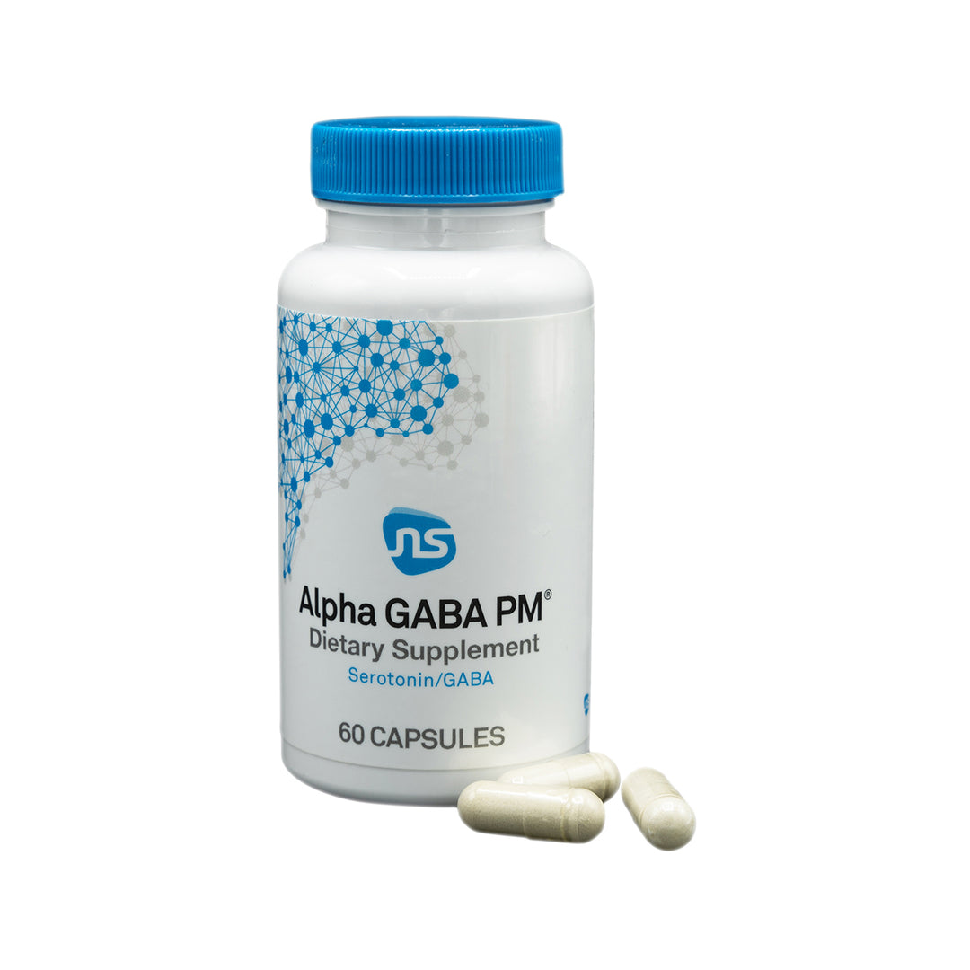 Suplemento dietético Alpha GABA PM de NeuroScience que favorece la relajación y el sueño (60 cápsulas)