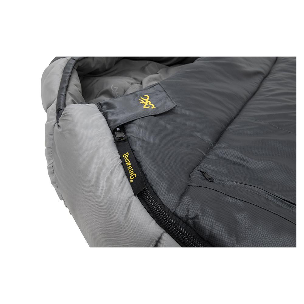 Saco de dormir Browning Camping McKinley 0 Degree, 91 x 228 cm, gris, cálido y cómodo