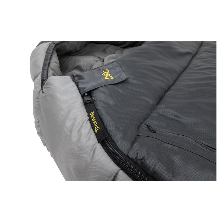 Saco de dormir Browning Camping McKinley 0 Degree, 91 x 228 cm, gris, cálido y cómodo