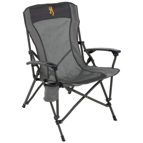 Browning Fireside Gold Buckmark Chair Charcoal Grey Folding Outdoor Seat