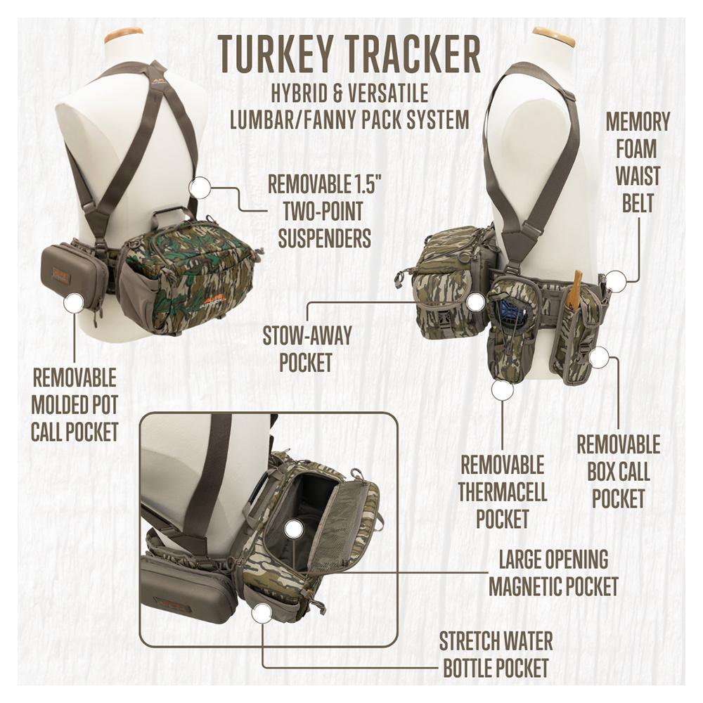 Alps Outdoorz Turkey Tracker Waist Pack Mossy Oak Bottomland Comfortable Durable