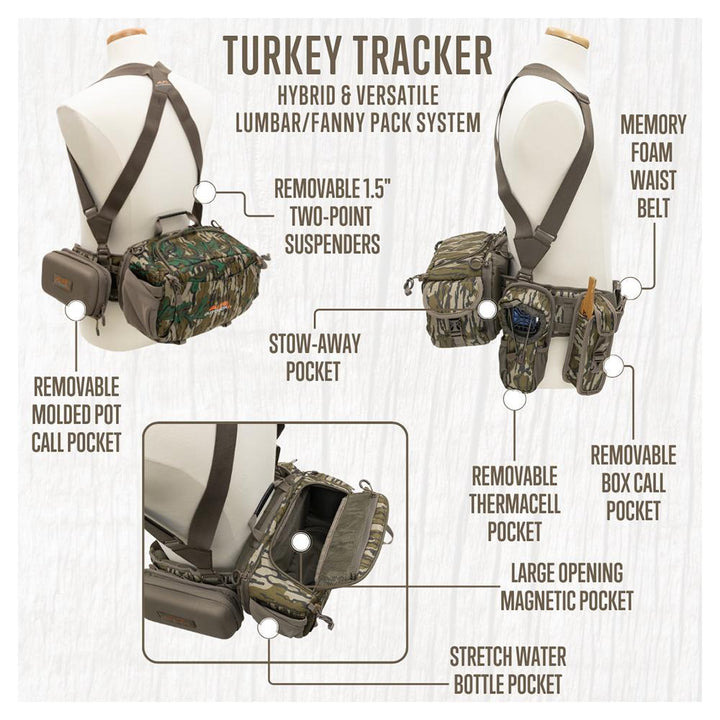 Alps Outdoorz Turkey Tracker Waist Pack Mossy Oak Bottomland Comfortable Durable