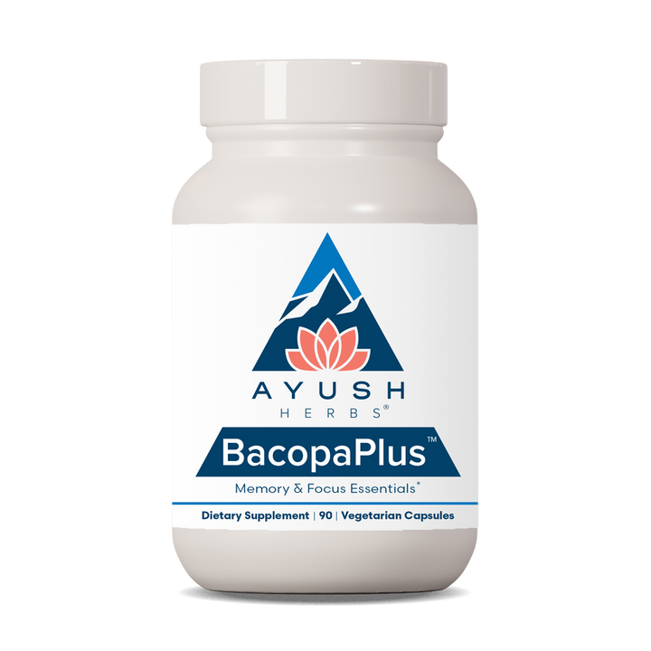 Ayush Herbs Bacopa Plus Herbal Ginkgo Biloba Supplement 60 x 500mg Capsules